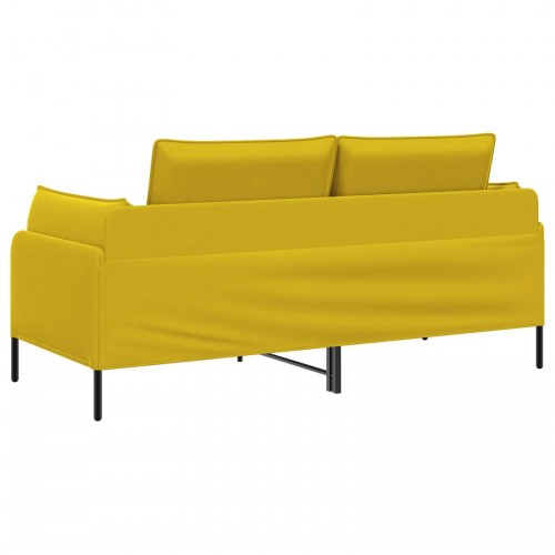 2-personers sofa i gul fløjl - 188 x 81 x 89 cm