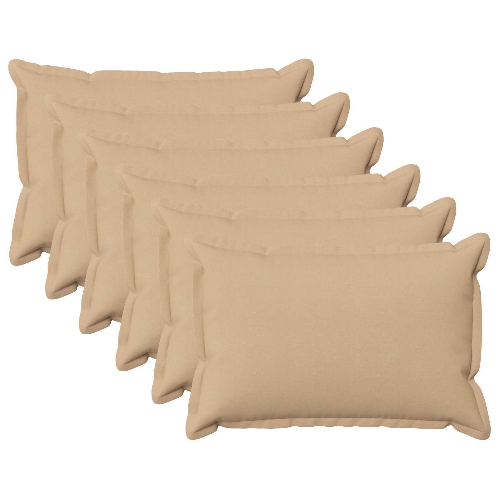 Pyntepuder 6 stk. - cremefarvet 30 x 50 cm faux linned