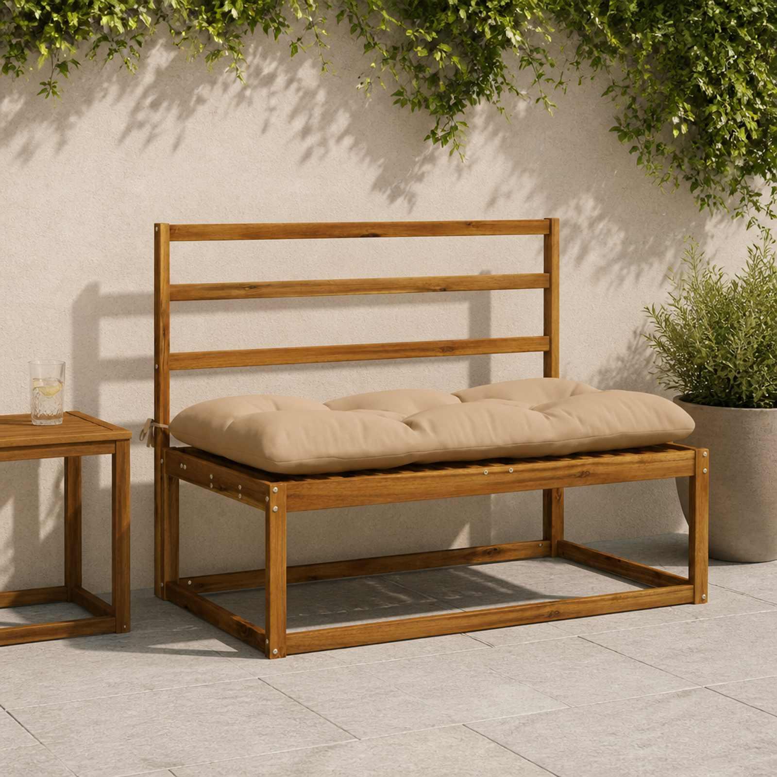 Bænkpude VIANEN sandfarvet 120 x 60 x 12 cm