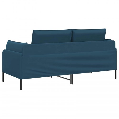 2-personers sofa i blå fløjl - 188 x 81 x 89 cm