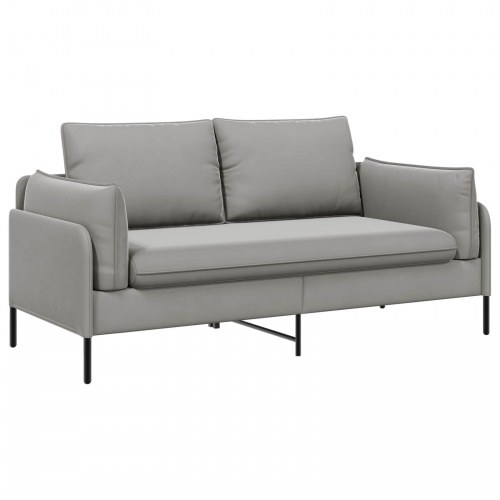2-personers sofa i lysegrå fløjl - 188 x 81 x 89 cm