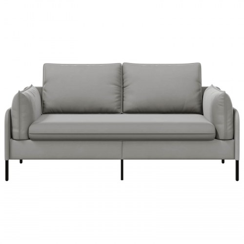 2-personers sofa i lysegrå fløjl - 188 x 81 x 89 cm