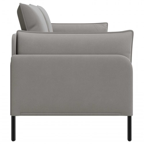 2-personers sofa i lysegrå fløjl - 188 x 81 x 89 cm