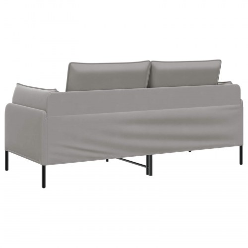 2-personers sofa i lysegrå fløjl - 188 x 81 x 89 cm