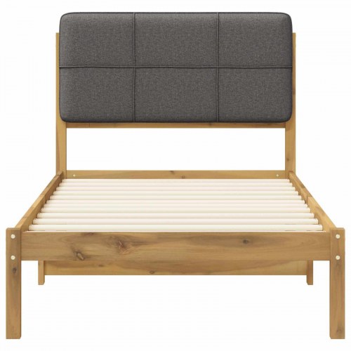 Sengestel med polstret hovedgavl 80 x 200 cm - hvidvasket/lysegrå