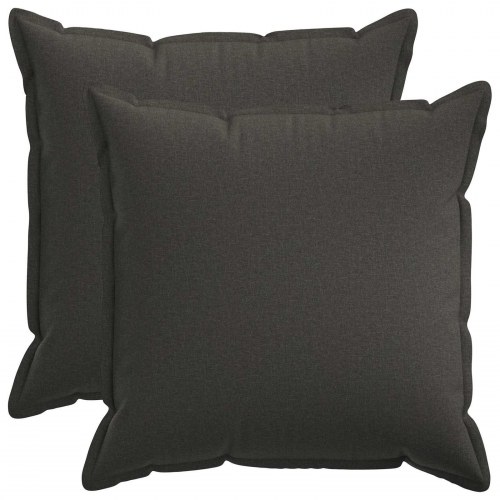 Pudebetræk HOUTEN 2 stk. i faux linned - mørkegrå 60 x 60 cm