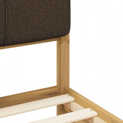 Sengestel med polstret hovedgavl 120 x 190 cm - hvidvasket/taupe