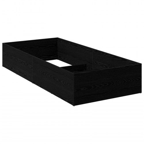 Sengeomkransning til justerbar sengebund - sort eg, 80 x 200 cm