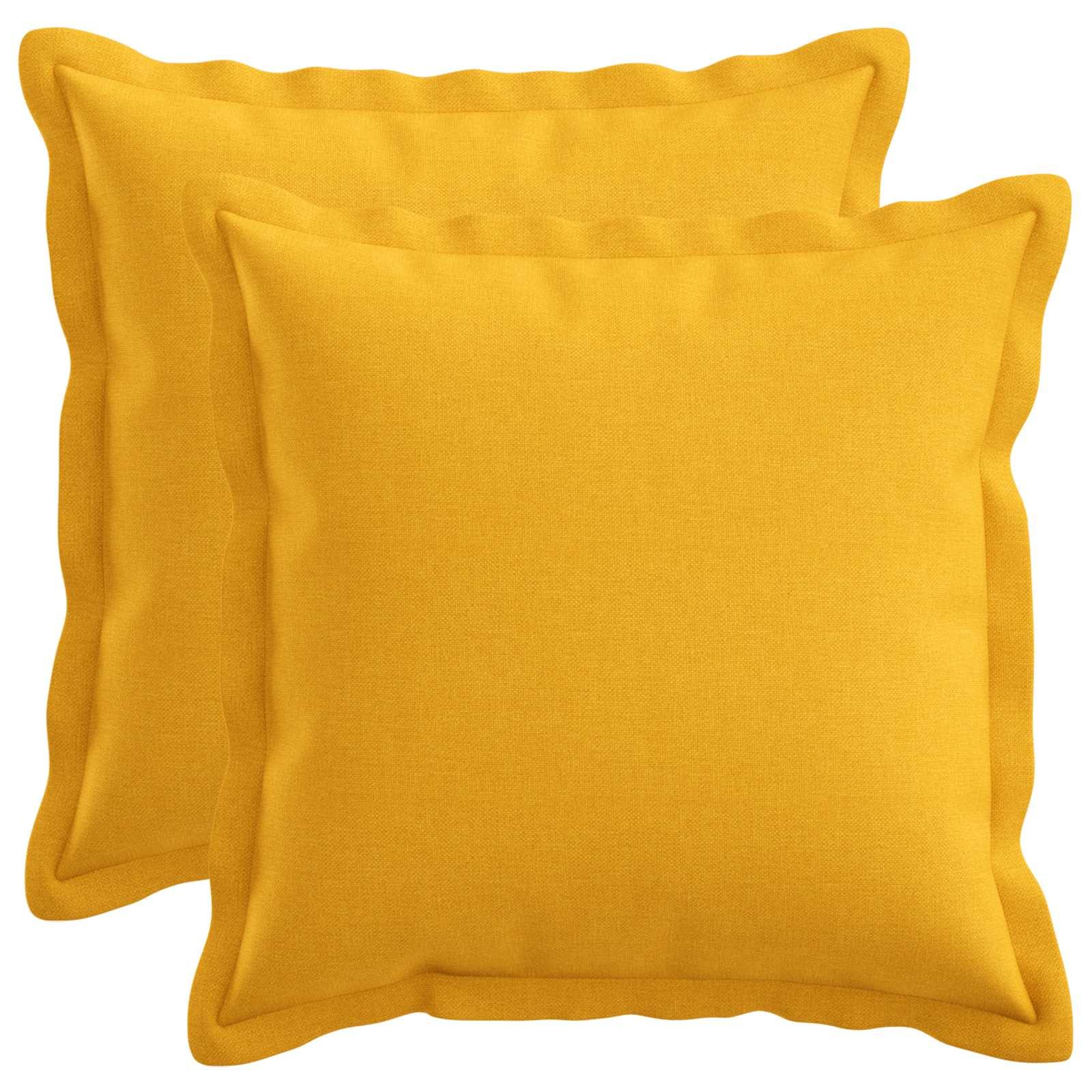 vidaXL Pudebetræk 2 stk. HOUTEN Lys Gul 35 x 35 cm Faux Linned