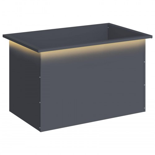 Plantekasse med LED i stål - antracit, 50 x 80 x 48 cm