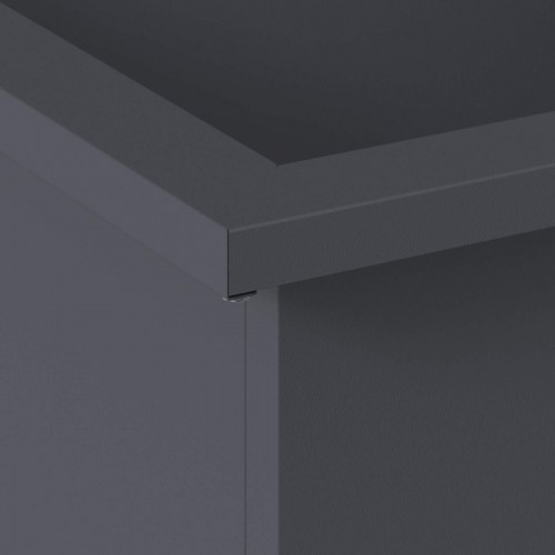 Plantekasse med LED i stål - antracit, 50 x 80 x 48 cm