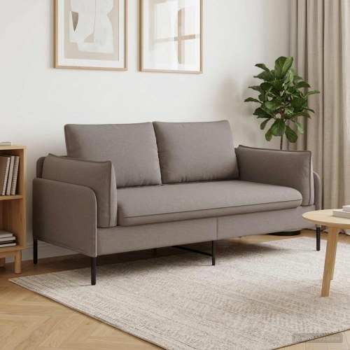 2-personers sofa i stof - gråbrun, 188 x 81 x 89 cm