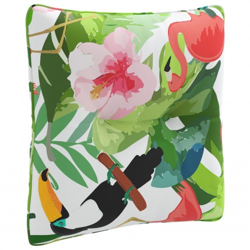Rygpude PUTTEN - flerfarvet 40 x 40 x 10 cm