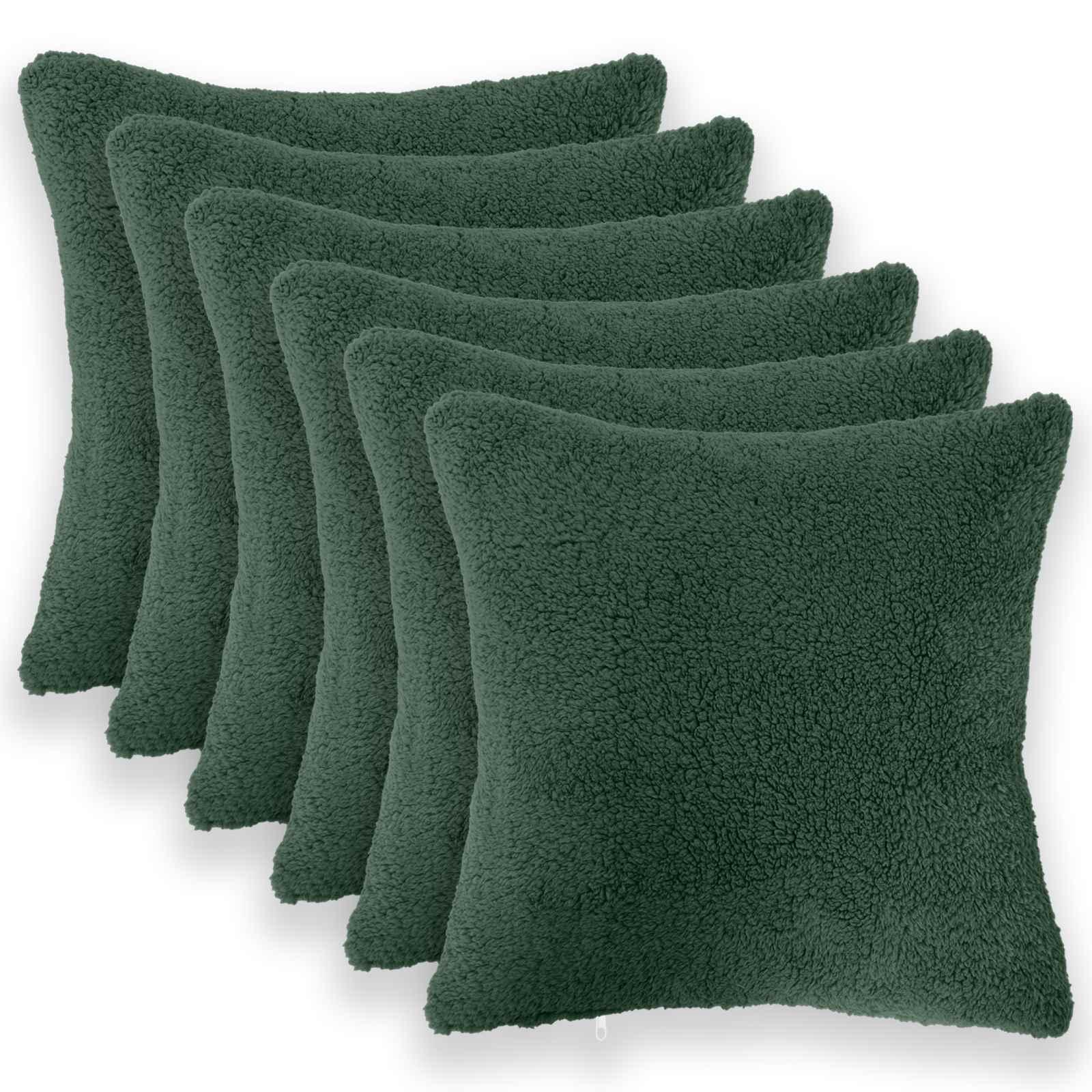 Pudebetræk HEERLEN mørkegrøn 40 x 40 cm bouclé - 6 stk.