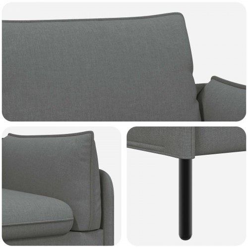 2-personers sofa i stof - mørkegrå, 188 x 81 x 89 cm