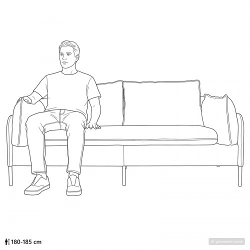 2-personers sofa i stof - mørkegrå, 188 x 81 x 89 cm