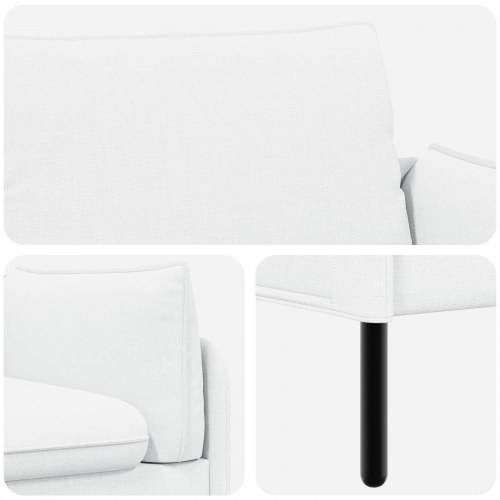 2-personers sofa i stof - hvid, 188 x 81 x 89 cm