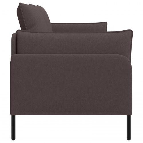 2-personers sofa i mørkebrun stof - 188 x 81 x 89 cm