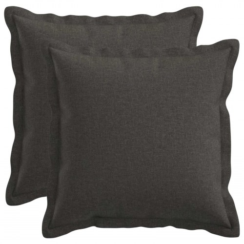 Pyntepuder 2 stk. HOUTEN mørkegrå faux linned 35 x 35 cm