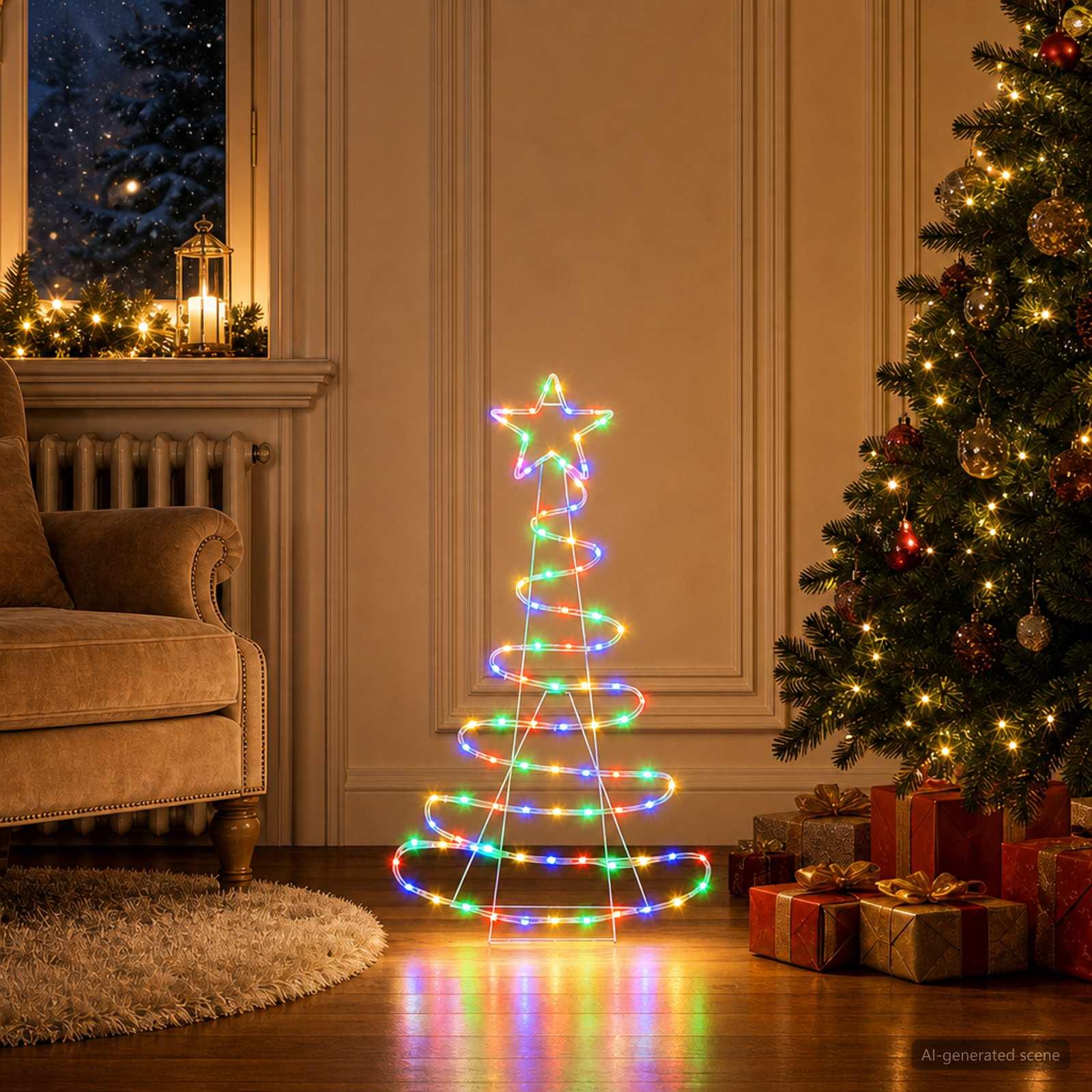vidaXL LED-juletræ LOVIISA 100 LED'er Flerfarvet 51 x 99 cm