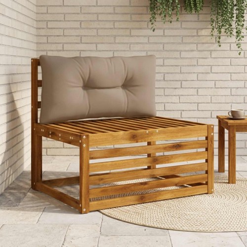 Rygpude PUTTEN - gråbrun 80 x 40 x 10 cm