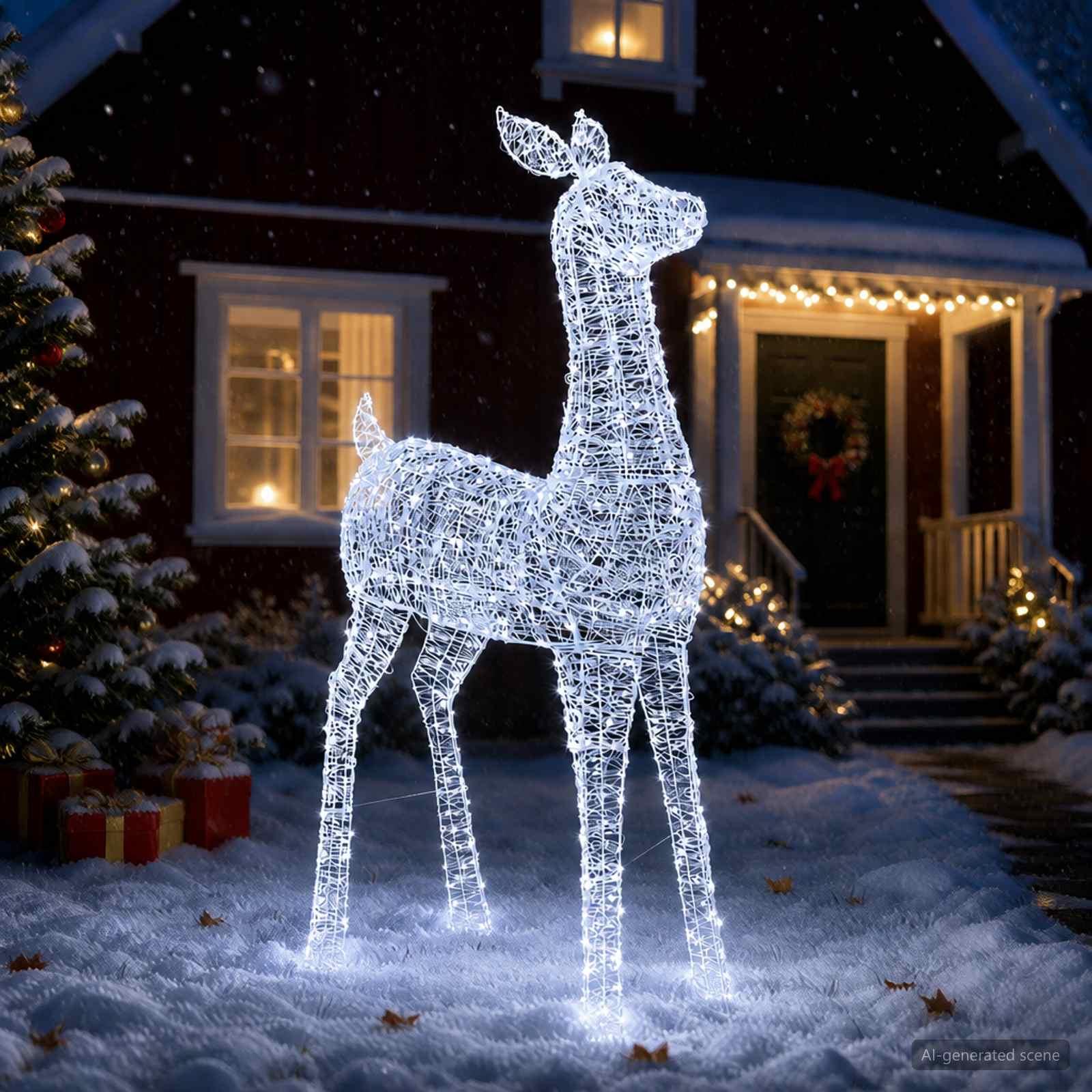 vidaXL LED-rensdyr til julebelysning LOVIISA 900 LED'er Kold hvid