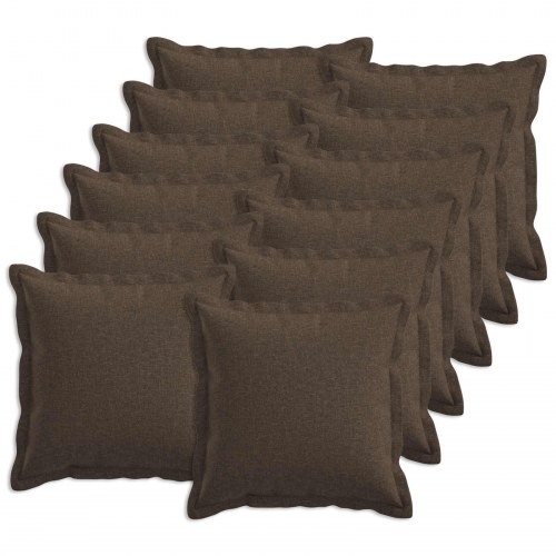Pudebetræk HOUTEN 12 stk. 45 x 45 cm - gråbrun faux linned