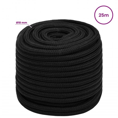 Universaltov 18 mm 25 m - sort polyester