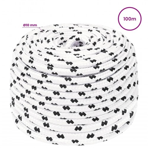 Universaltov 10 mm 100 m - hvid polyester