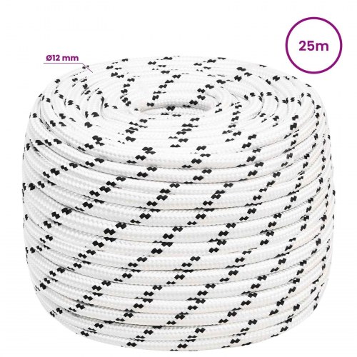 Universaltov 12 mm 25 m - hvid polyester