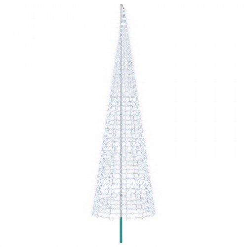 Juletræslys med flagstang og jordspyd 500 cm 1534 LED - kold hvid