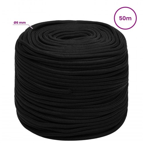Universaltov i polyester 6 mm 50 m - sort