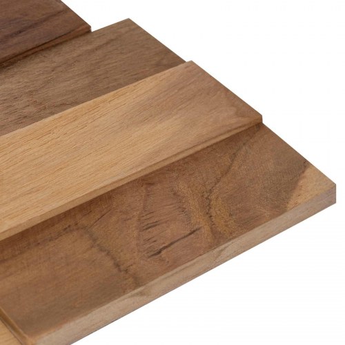 Vægpaneler 10 stk. i massiv teak - naturfarvet 56 x 18 x 2 cm