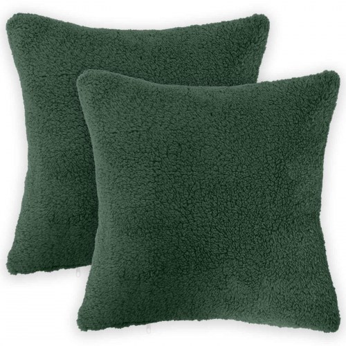 Pudebetræk HEERLEN 2 stk. - mørkegrøn 30 x 30 cm bouclé