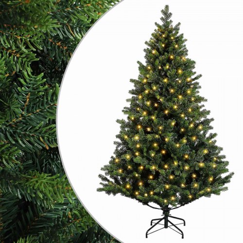 Kunstigt juletræ med LED 150 cm - varm hvid