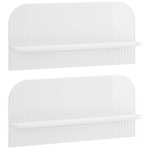Væghylder 2 stk. hvid højglans - 80,5 x 13,5 x 37,5 cm