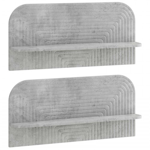 Væghylde 2 stk. betongrå 80,5 x 13,5 x 37,5 cm