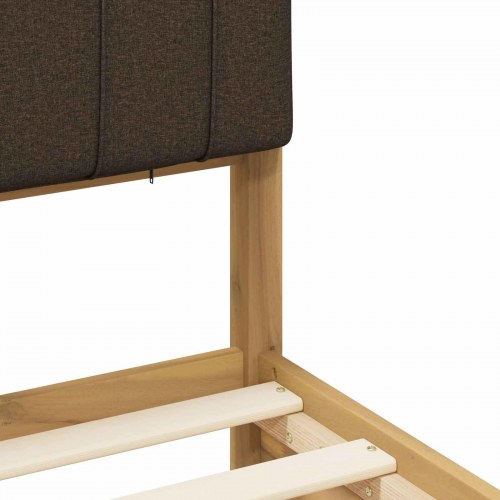 Sengestel med polstret hovedgavl - 140 x 190 cm, hvidvasket/taupe