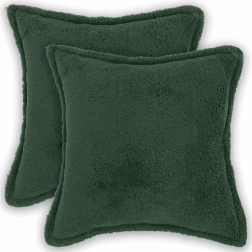 Pudebetræk HOUTEN mørkegrøn 35 x 35 cm bouclé - 2 stk.