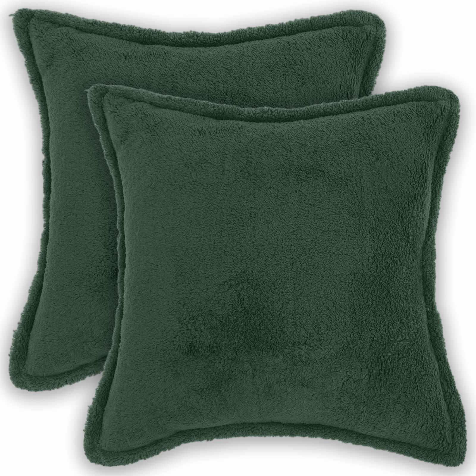 Pudebetræk HOUTEN mørkegrøn 35 x 35 cm bouclé - 2 stk.