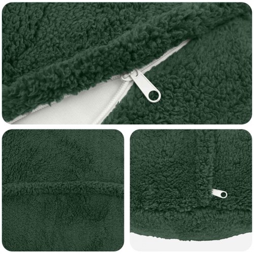 Pudebetræk 2 stk. HEERLEN mørkegrøn Ø 60 cm bouclé