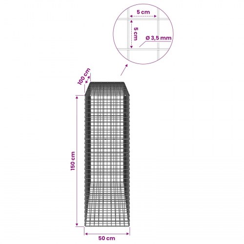 Gabionkurv 50 x 100 x 150 cm - 3,5 mm tråd