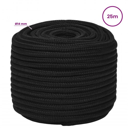 Universaltov 14 mm 25 m - sort polyester