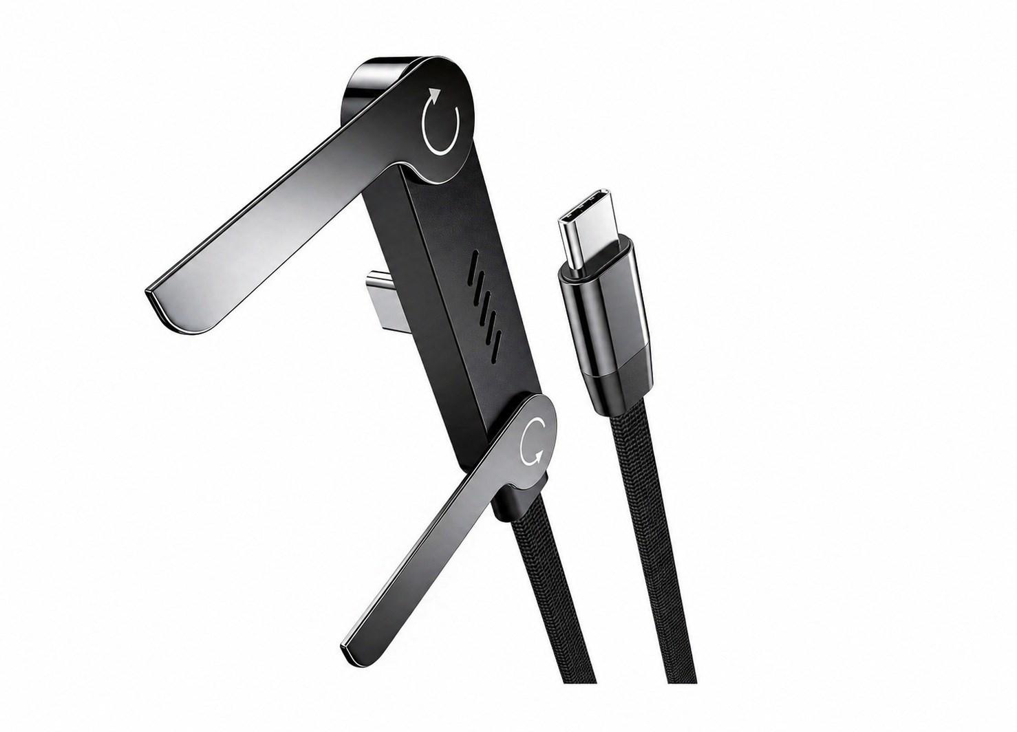 Vakoss TC-U570 USB-C to USB-C Cable with Stand Function 100W 1m Black