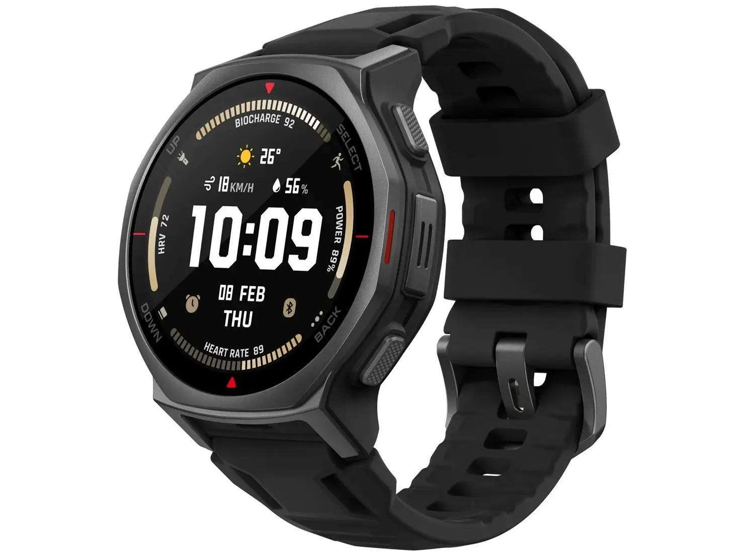 Amazfit T-rex 3 Pro, 3,35 cm (1.32), AMOLED, Berøringsskærm, 16 GB, GPS (satellit), 46,8 g