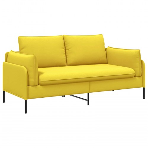 2-personers sofa i stof - lys gul 188 x 81 x 89 cm