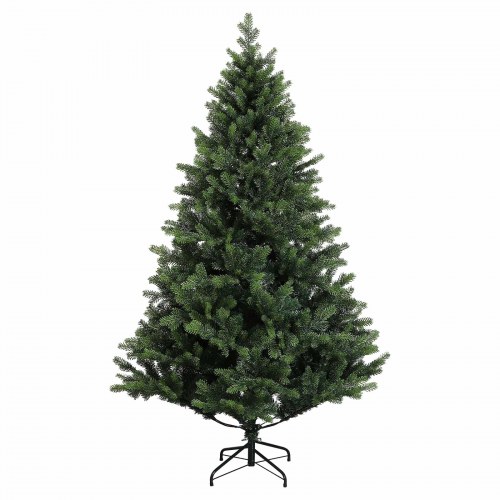 Kunstigt juletræ med julekugler og 300 LED'er - 180 cm
