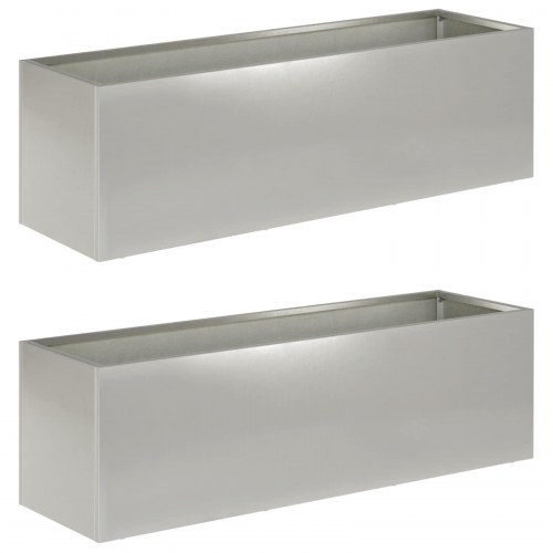 Plantekasse 2 stk. - sølv 100 x 30 x 30 cm