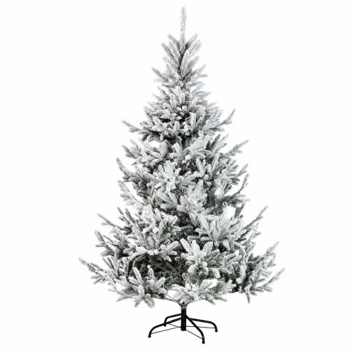Kunstigt juletræ med LED-lys og kugler 150 cm - grøn/hvid
