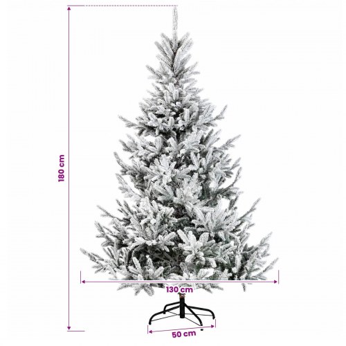 Kunstigt juletræ med julekugler og 300 LED - 180 cm, varm hvid